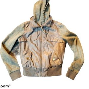 EUC Miss London Faux Leather & Fleece Jacket MED